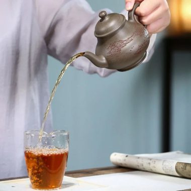 Yixing Zisha Teapot [Gao Pan Hu] (Xue Ke Qing – 300ml)