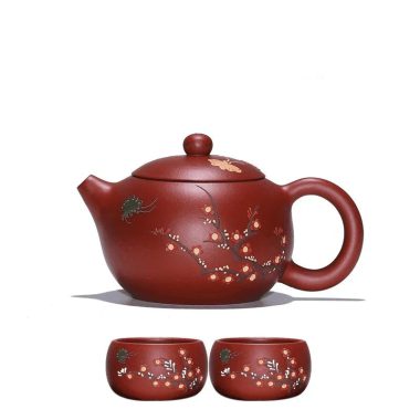 Yixing Zisha Teapot Set [Plum Blossom Xishi] (Dahongpao – 260ml)