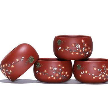 Yixing Zisha Teapot Set [Plum Blossom Xishi] (Dahongpao – 260ml)