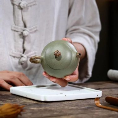 Yixing Zisha Teapot [Xishi Pot] (Douqing Sha/Jiao Ni – 190ml)