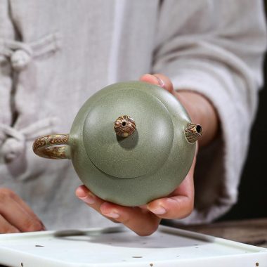 Yixing Zisha Teapot [Xishi Pot] (Douqing Sha/Jiao Ni – 190ml)
