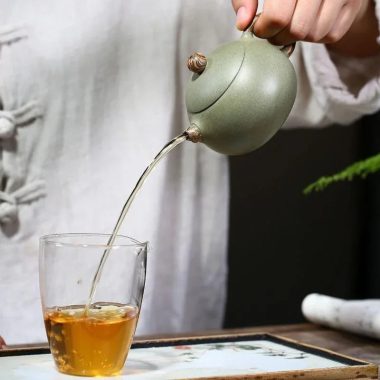Yixing Zisha Teapot [Xishi Pot] (Douqing Sha/Jiao Ni – 190ml)