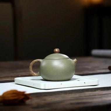 Yixing Zisha Teapot [Xishi Pot] (Douqing Sha/Jiao Ni – 190ml)
